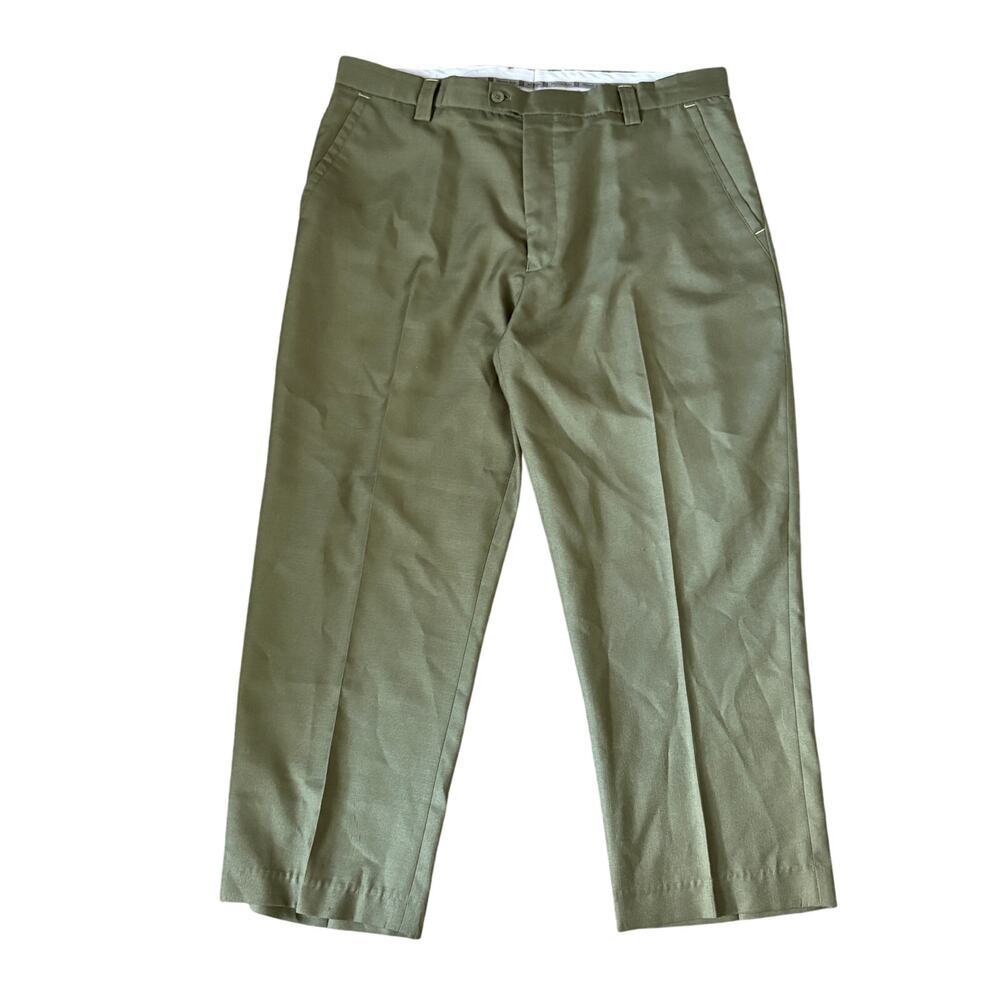 Michael Irvin 100% Rayon Pant sz 38x30 Olive Pleated Slacks Dallas Cowboys